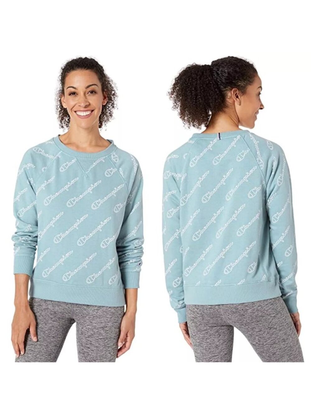 Champion Sweatshirt Medium Heritage French Terry Print Crewneck Gym Athleisure